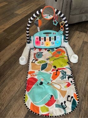 Fisher-Price Multicolor Musical Baby Play Mat with Piano and Hanging Toys